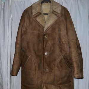 Neiman Marcus Vintage Men's Brown wool Shearling Coat size 44